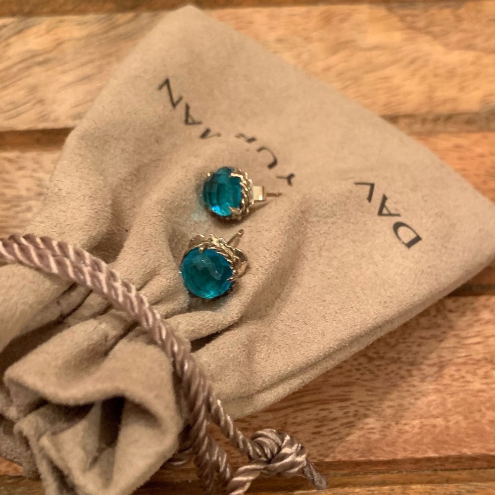 David Yurman Chatelaine Blue Topaz Earrings